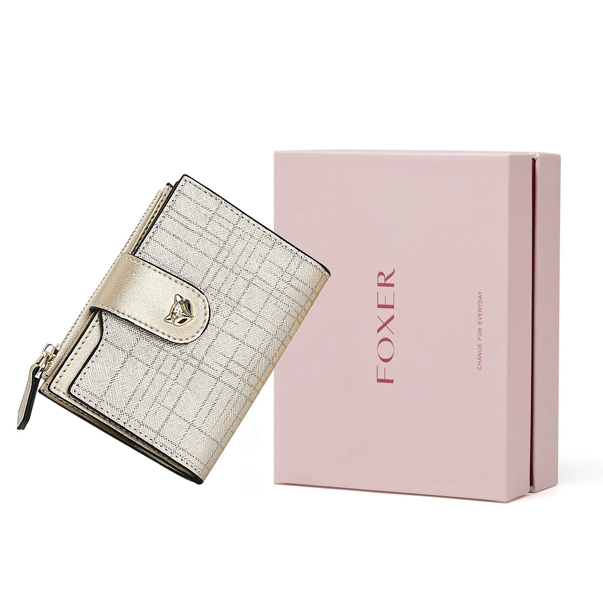 Cartera Compacta FOXER de Lujo para mujer plegable antirrobo