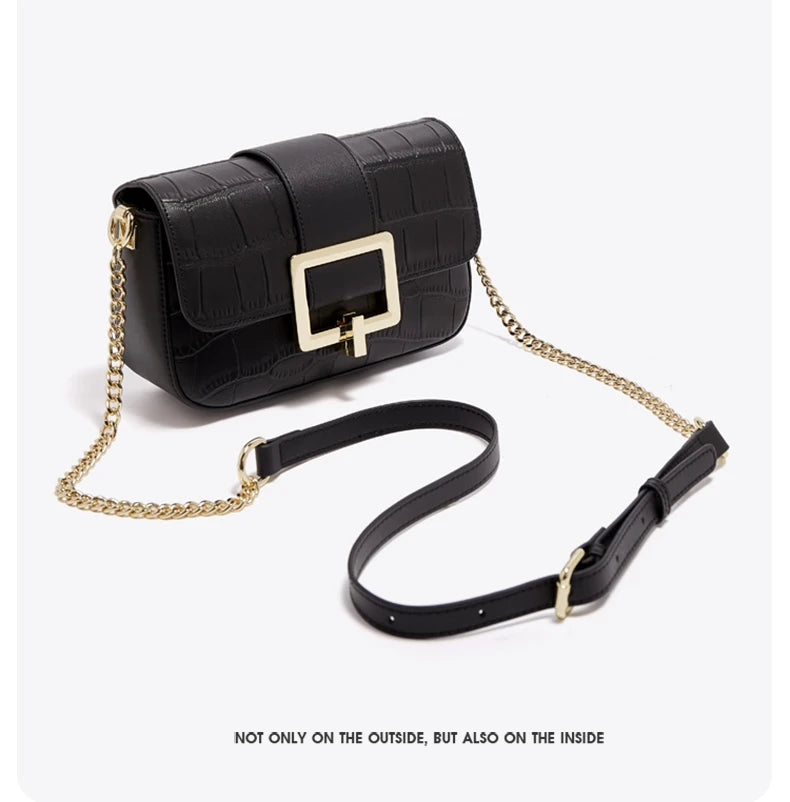 Bolso Bandolera FOXER "Elegancia Croco" para mujer con Hebilla Maxi