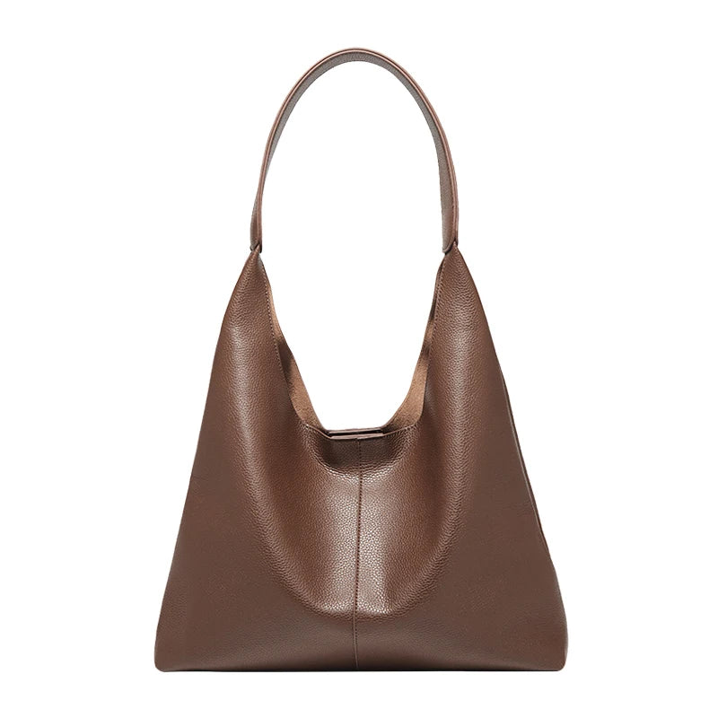 Bolso Hobo FOXER "Minimal Soft" de Piel Suave y Gran Capacidad- Cuero mas Microfibra- Casual para todas las estaciones