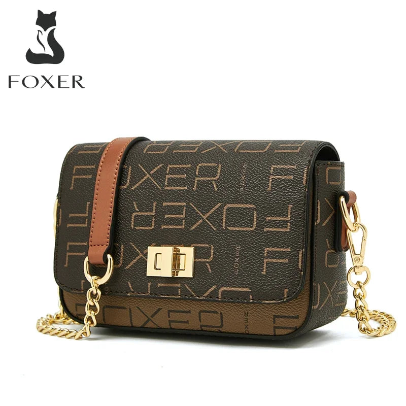 FOXER Lady Bandolera Bolso de hombro exclusiva para mujer - Estilo Cadena Monogram