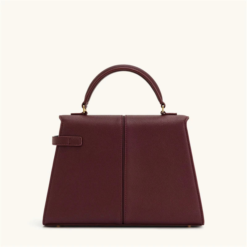 JW PEI Fashion 2025 - Classic Icon Square Top Handle Burgundy Bag in Burgundy