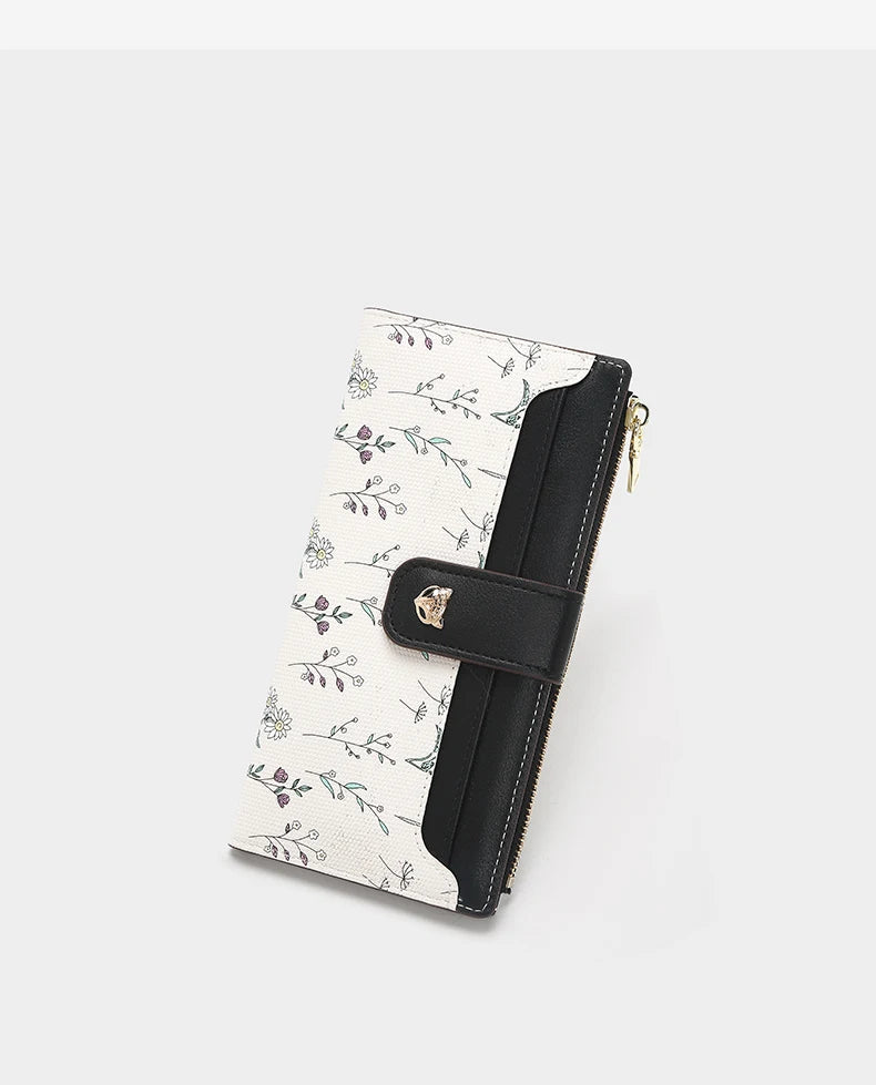Cartera Larga FOXER - Diseño Floral y Bicolor – Nuevo monedero para mujer