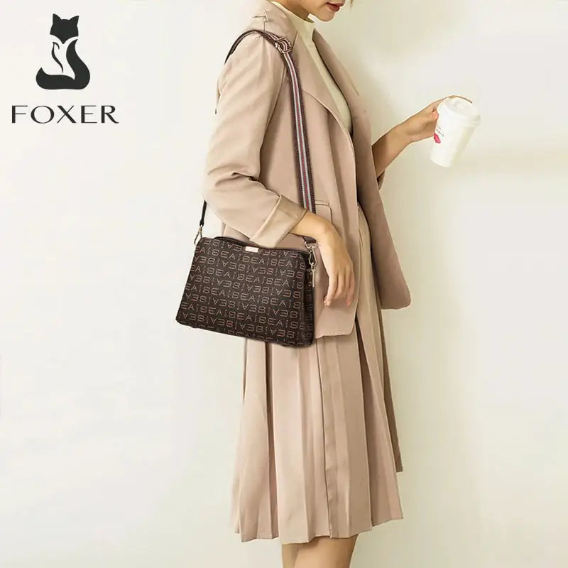 FOXER 2025 Bucket Bag for Women - Two-Tone Urban Design and Casual Chic Style