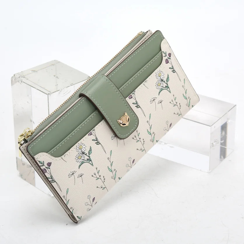 Cartera Larga FOXER - Diseño Floral y Bicolor – Nuevo monedero para mujer