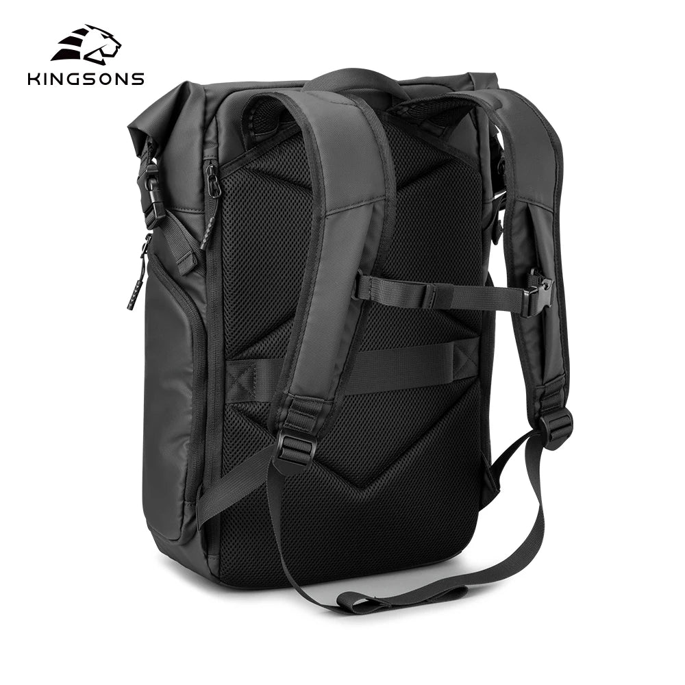 Mochila Kingsons 2025 Roll-Top Tech - Versatilidad y Estilo Técnico 1515,6 pulgadas para portátil