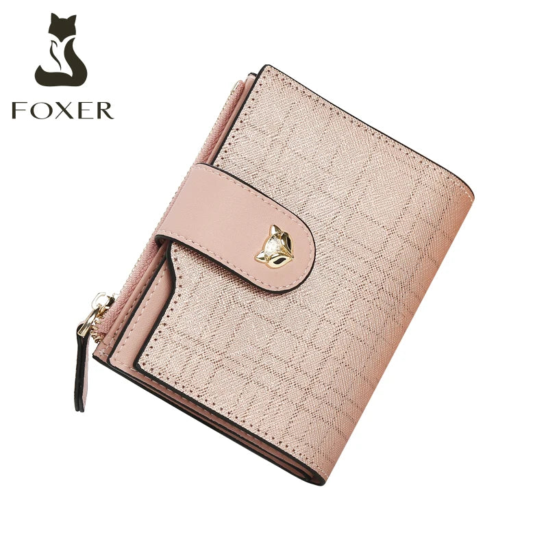 Cartera Compacta FOXER de Lujo para mujer plegable antirrobo