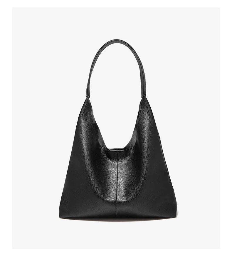 Bolso Hobo FOXER "Minimal Soft" de Piel Suave y Gran Capacidad- Cuero mas Microfibra- Casual para todas las estaciones