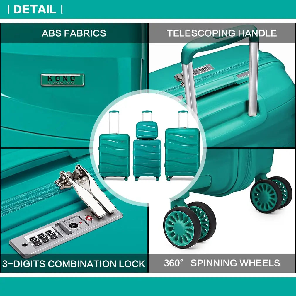 Set de Equipaje- Maletas KONO (4 Piezas): La Solución Total para el Viajero Exigente