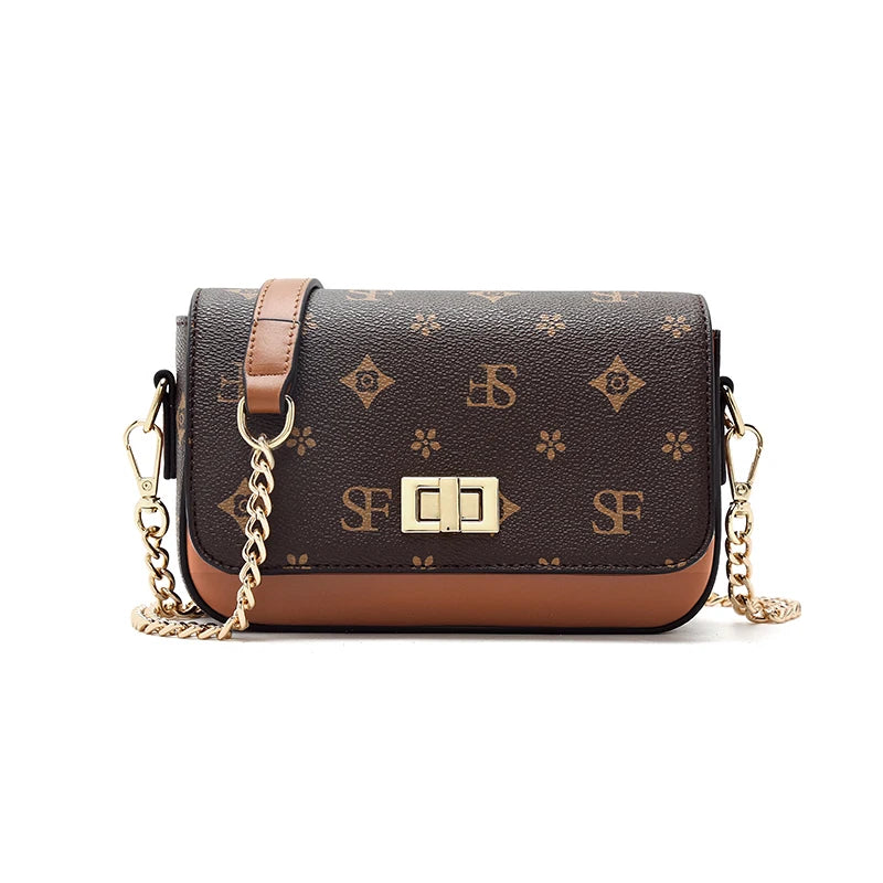 Mini Bolso Bandolera FOXER "Monograma Cadenas" para mujer con cadena solapada