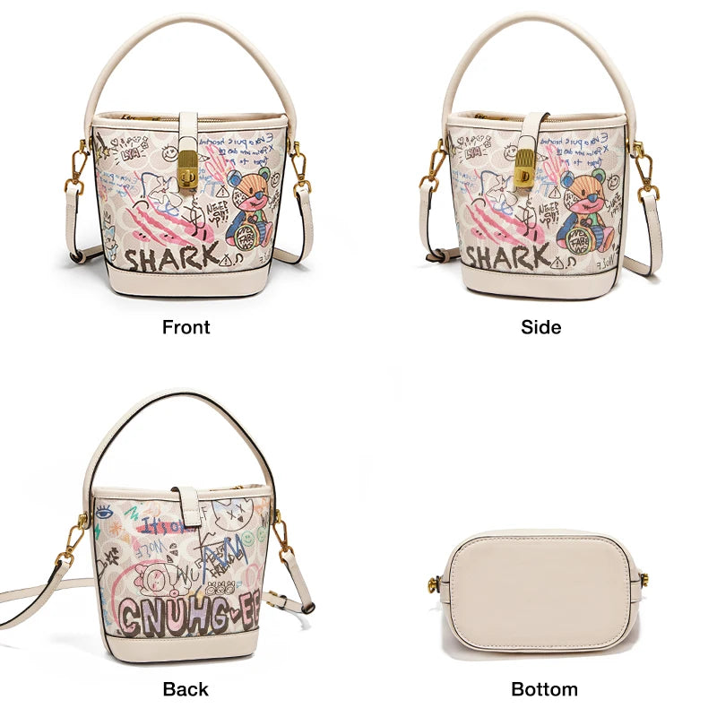 Bolso Bucket FOXER Shark Graffiti - Arte Urbano de Lujo