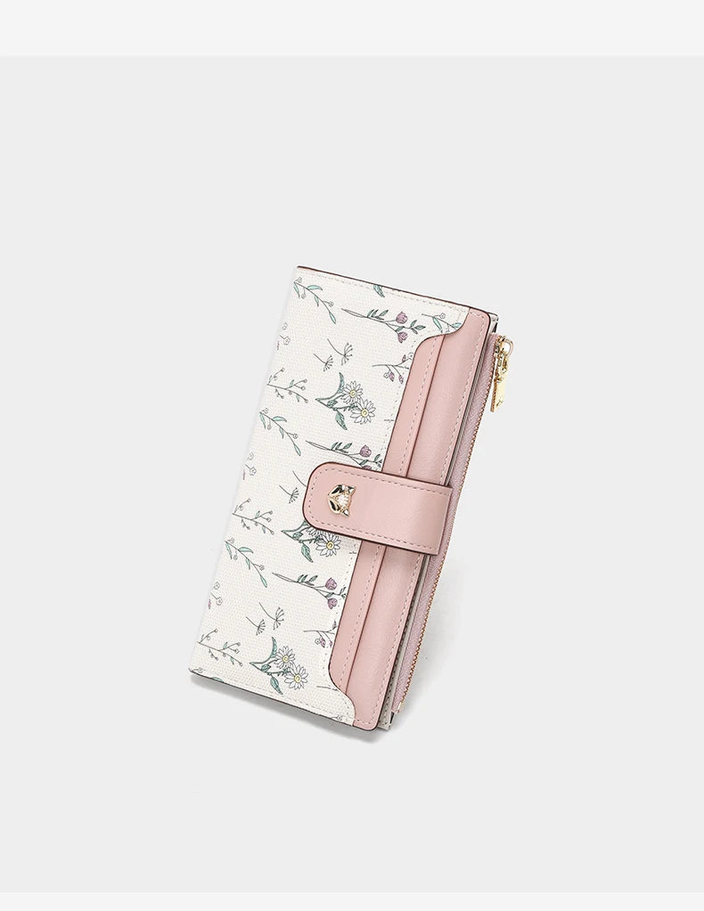 Cartera Larga FOXER - Diseño Floral y Bicolor – Nuevo monedero para mujer