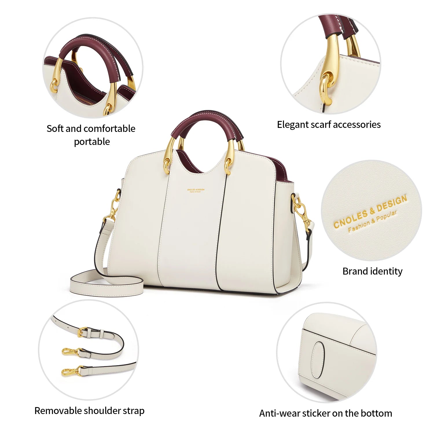 Bolso Satchel CNOLES - Minimalismo Chic en Tonos Neutros - Bandolera de mano para un estilo sofisticado
