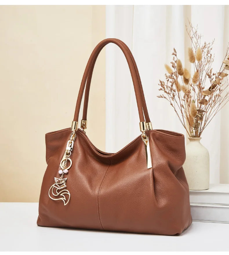 FOXER 2025 Bolso Tote de Cuero Genuino - Lujo y Capacidad
