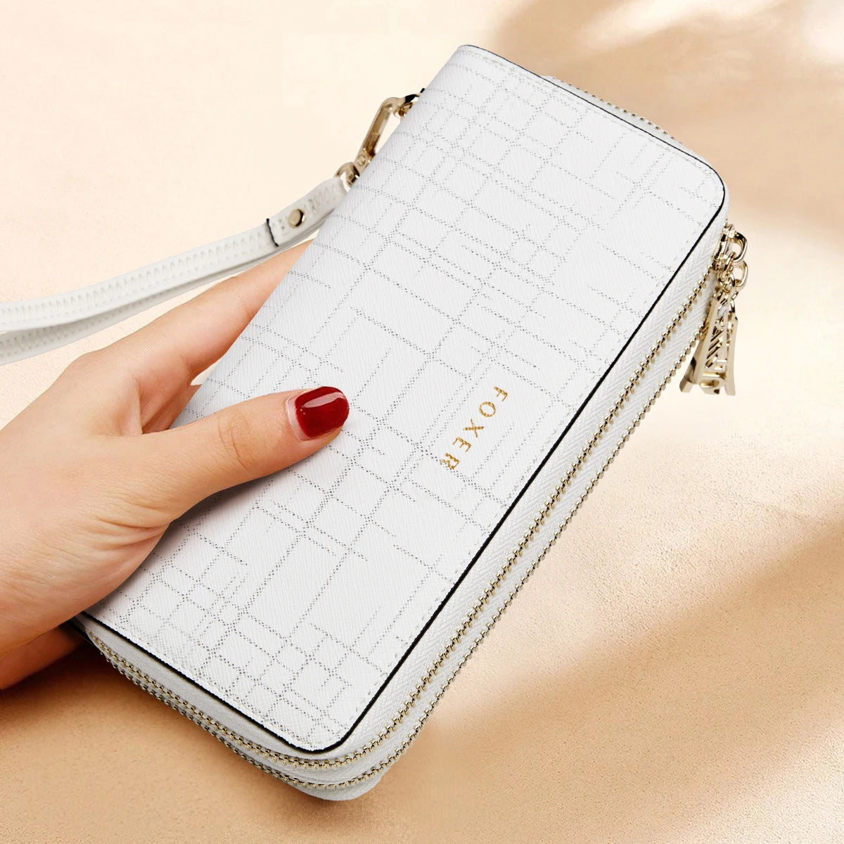 Billetera Larga FOXER para damas: Organización Premium en colores Glaciares