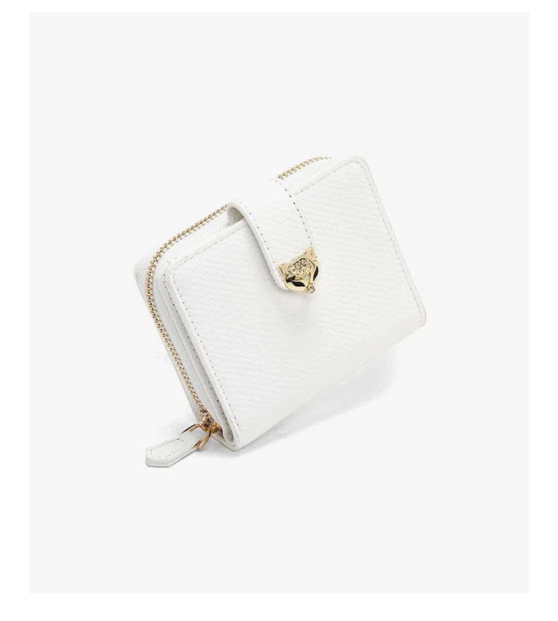 Nueva Billetera Portatarjetas Compacta FOXER de Estilo Denim con Cierre de Zorro Metálico con Identificación Antirrobo para Mujer