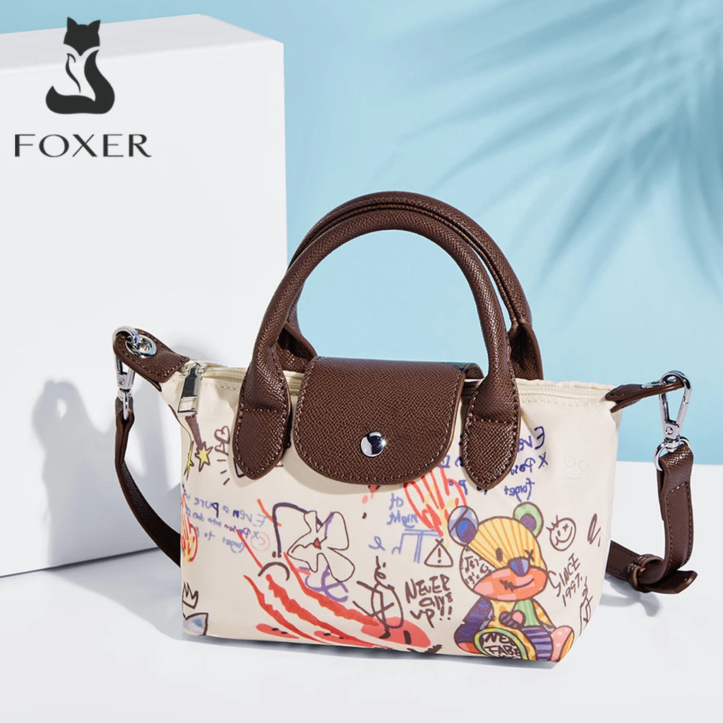 Bolso de Mano para mujer Chic Mini Tote FOXER 2025 "Artistic Graffiti" - Creatividad en Movimiento