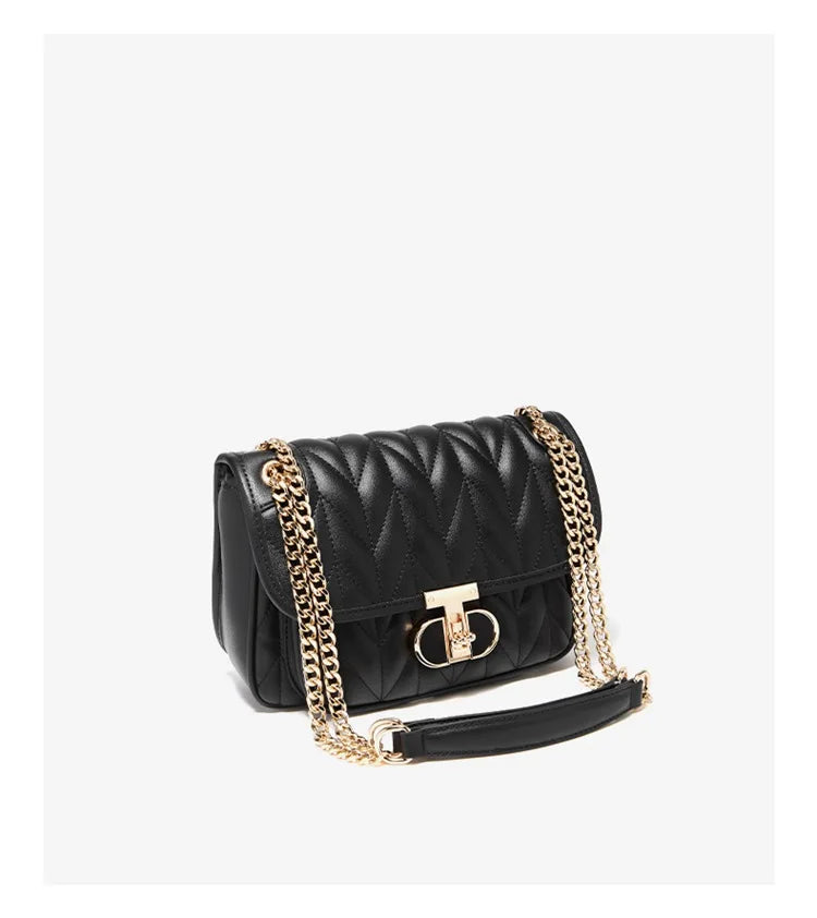 Bolso Clásico para mujer FOXER Fashion 2025  - Acolchado y Cadena Dorada