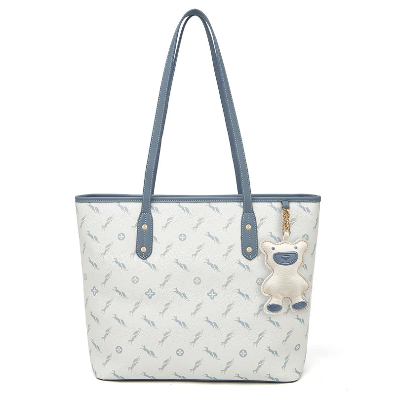 Bolso Tote FOXER para mujer con Estampado Monogram y Charm de gran tamaño para tu viaje u oficina