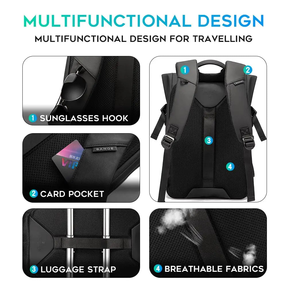 Mochila Multifuncional BANGE Armor Roll-Top - Seguridad y Versatilidad Urbana