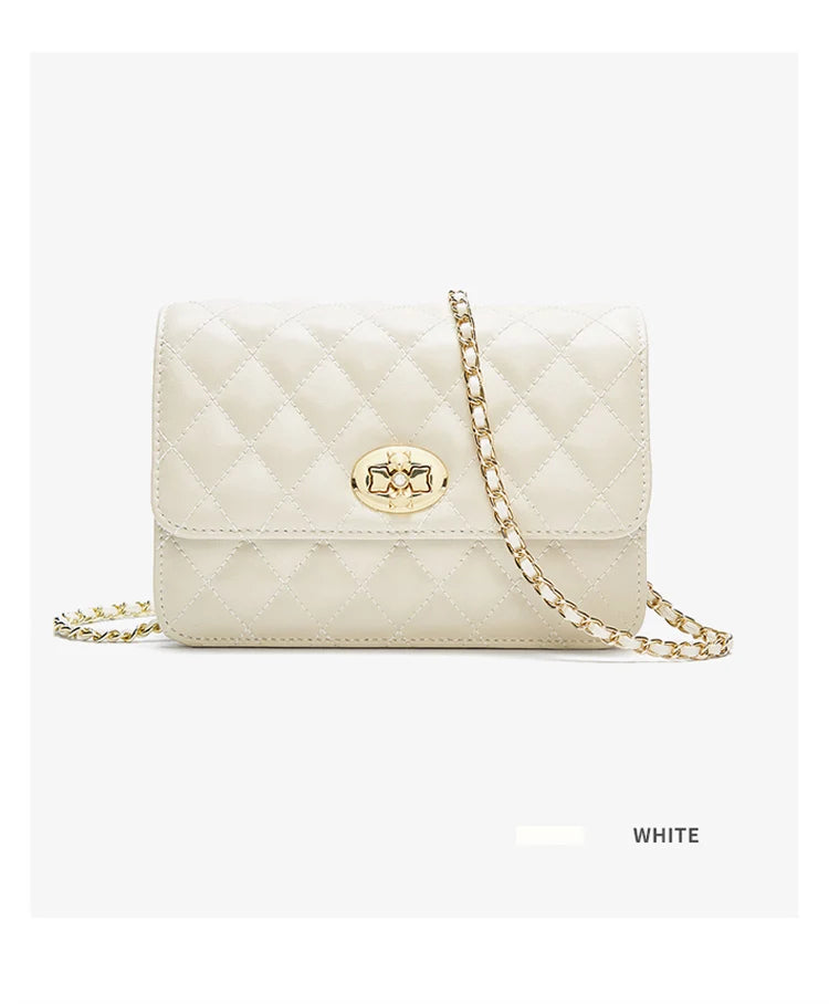 Bolso de Cadena FOXER Lady Clásico - Elegancia Acolchada en Tono Nude