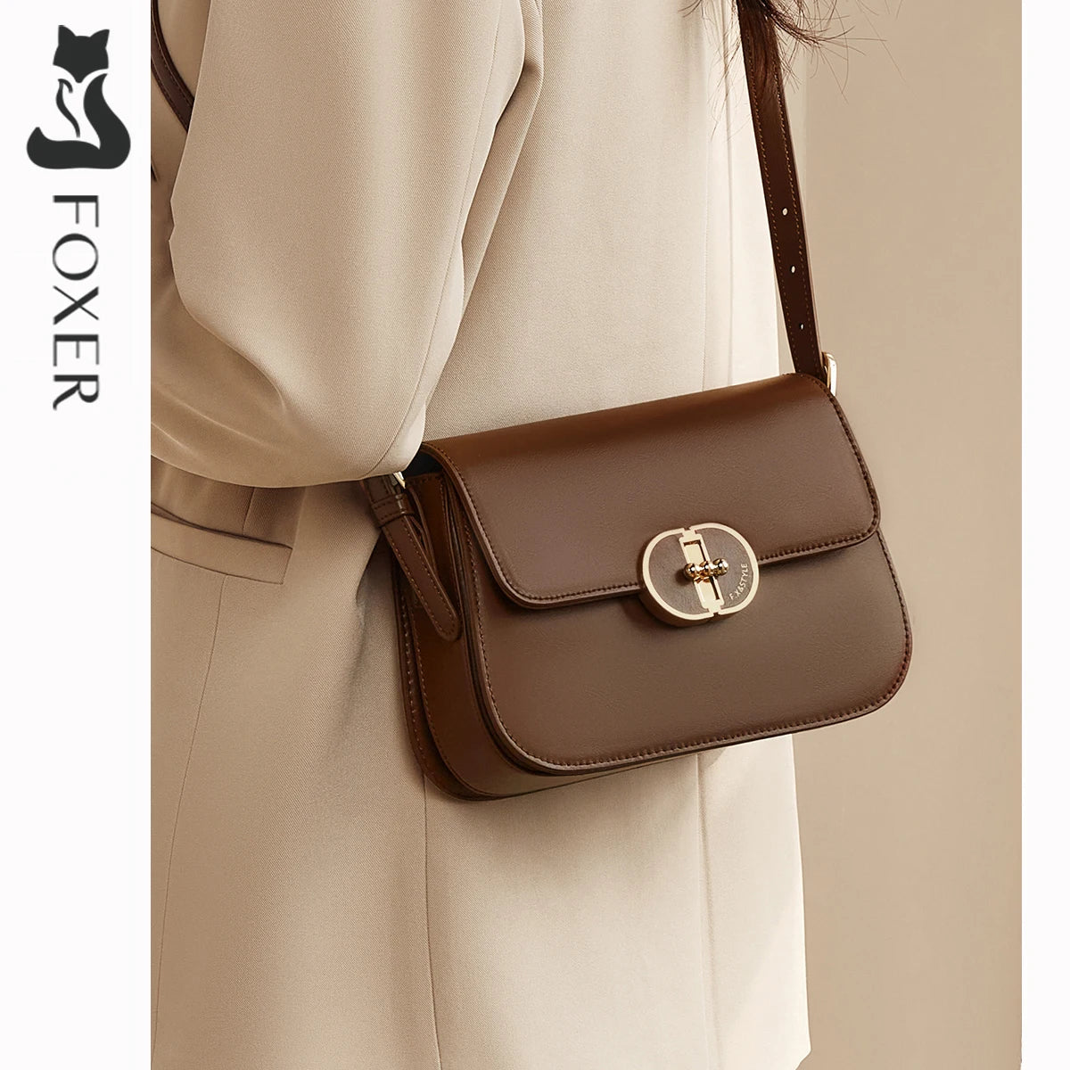 Bolso de Hombro FOXER 2025 "Minimalist Oval" - Elegancia Atemporal